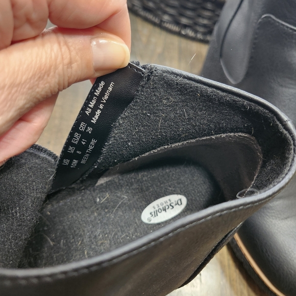 Womens Dr. Scholl's Black Wedge Heel PU Leather Look Ankle Boots Size 10 - Picture 6 of 8